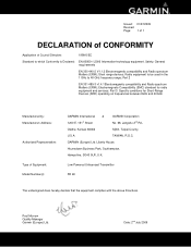 Garmin FR60 Declaration of Conformity