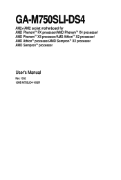 Gigabyte GA-M750SLI-DS4 Manual