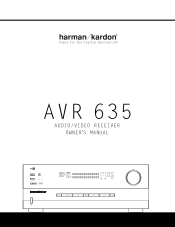 Harman Kardon AVR 635 Owners Manual