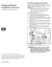 HP BladeSystem c7000 Shipping Bracket Installation Instructions for HP BladeSystem c7000 Enclosures