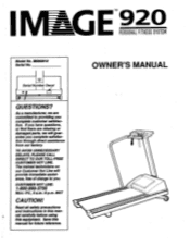 Image Fitness 920 Treadmill English Manual