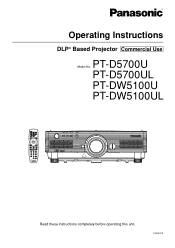 Panasonic PT-D5700U User Manual