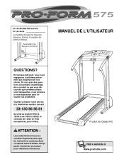 ProForm 575 Treadmill French Manual