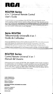 RCA RCU704 User Guide