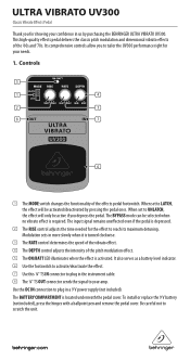 Behringer ULTRA VIBRATO UV300 Manual