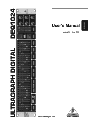 Behringer ULTRAGRAPH DIGITAL DEQ1024 Manual