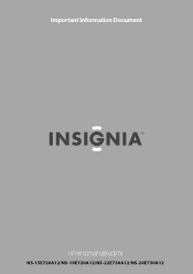 Insignia NS-24E730A12 Important Information (English)