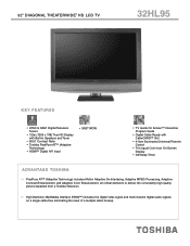 Toshiba 32HL95 Printable Spec Sheet