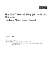 Lenovo ThinkPad T60 Hardware Maintenance Manual