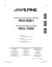 Alpine PKG-RSE1 Owners Manual