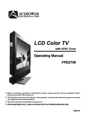 Audiovox FPE2706 Operation Manual