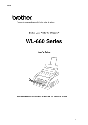 Brother International WL-660 Users Manual - English