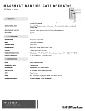 LiftMaster MAS MAS/MAST Product Data Sheet