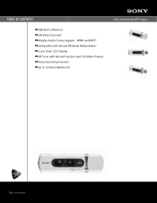 Sony NWZ-B105F Marketing Specifications (White model)