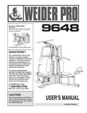 Weider Pro 9648 English Manual