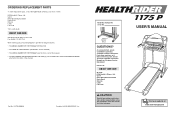 HealthRider 1175 P Instruction Manual