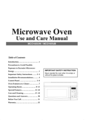 Magic Chef MCO165UW User Manual