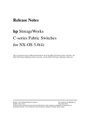 HP Cisco MDS 8/12c HP StorageWorks C-series Fabric Switches for NX-OS 5.0(4) Release Notes (AA-RWQBC-TE, November 2010)