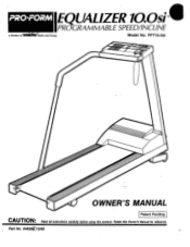 ProForm 10.0 Treadmill English Manual