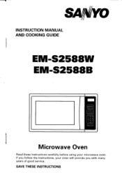 Sanyo EM-S2588B EM-S2588W/B Owners Manual English