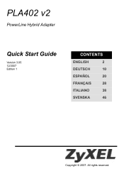 ZyXEL PLA402 v2 Quick Start Guide