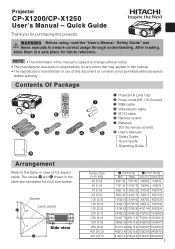 Hitachi X1250 Quick Start Guide