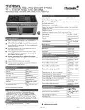 Thermador PRD606RCSG Product Specs