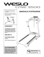 Weslo Lyne 3500 Treadmill Italian Manual