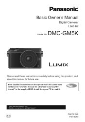Panasonic DMC-GM5 Basic Owners Manual CA