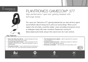 Plantronics GameCom 377 Product Sheet