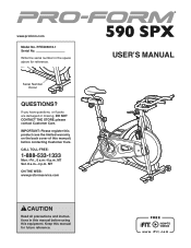 ProForm 590 Spx Bike English Manual