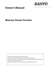 Sanyo PLC-WXU30A Owner's Manual Memory Viewer