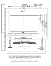 Sony KDL-32S3000W Dimensions Diagrams
