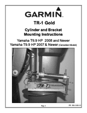 Garmin TR-1 Gold Marine Autopilot Cylinder and Bracket Mounting Instructions - Yamaha T9.9 HP 2008 and newer