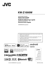 JVC KW-Z1000W Quick Start Guide America