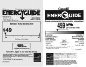 KitchenAid KBFS22EWMS Energy Guide