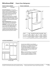 KitchenAid KFCS22EVMS Dimension Guide