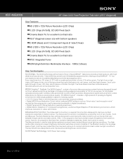 Sony KDF-46E2000 Marketing Specifications