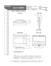 Sony KLV-15SR1 Dimensions Diagrams
