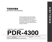 Toshiba PDR4300 Instruction Manual
