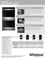 Whirlpool WOD77EC7H Specification Sheet