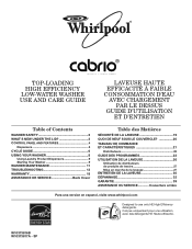 Whirlpool WTW7300XW Owners Manual