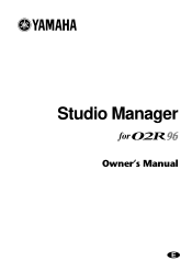 Yamaha 02R96 Studio Manager Owner's Manual