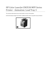 HP CM3530 HP Color LaserJet CM3530 MFP Series Printer - Animation: Load Media in Tray 3