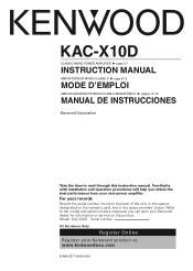 Kenwood KAC-X10D Instruction Manual