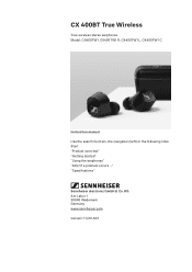 Sennheiser CX 400BT True Wireless Instruction manual CX 400BT True Wireless