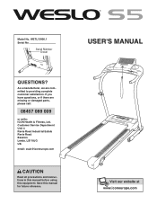 Weslo Cadence S5 Treadmill Uk Manual