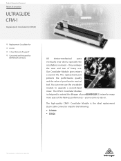Behringer CFM-1 Product Information Document