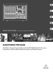 Behringer EUROPOWER PMP560M Quick Start Guide