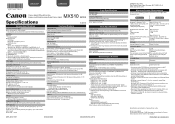 Canon PIXMA MX512 MX510 series Especificaciones [Spanish Version]